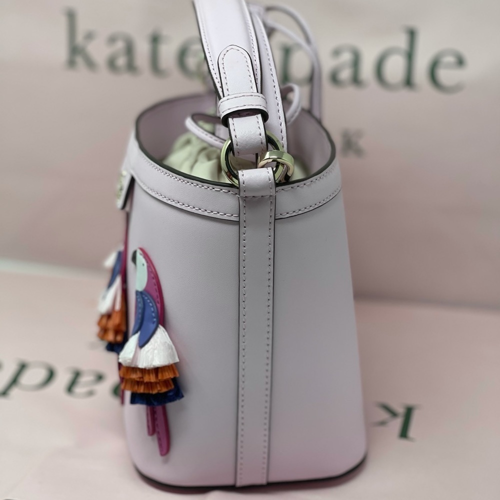 Kate spade pink Flock Party Parrot Bucket Bag - Picture 7 of 9